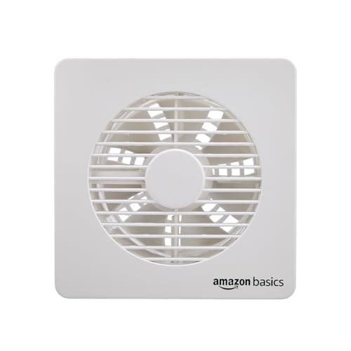 Amazon Basics Axial 6'' Fan | 22W | 7 Blades | 135 mm Sweep | 7.5 dB Low Noise | Window Mount | Wall Switch Control | White Plastic Body at ₹738 (59% Off) – Amazon