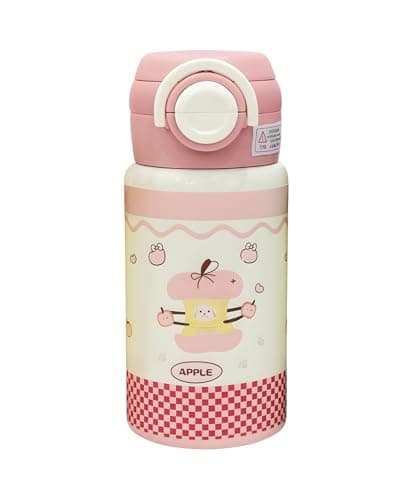 Kids Stainless Steel Insulated Water Bottle with Double Lid & Dual Straw – 500ml Vacuum Flask, Portable Leak Resistant School Travel Drink B at ₹350 – Amazon