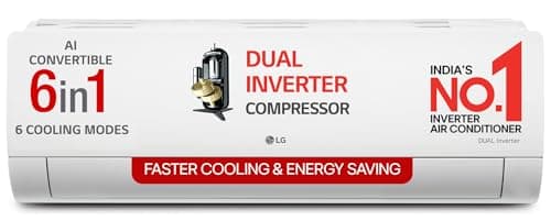 LG 1 Ton 5 Star DUAL Inverter Split AC (Copper, AI Convertible 6-in-1 with VIRAAT Mode, Faster Cooling & Energy Saving, 4 Way Swing, HD Filt at ₹30590 – Amazon