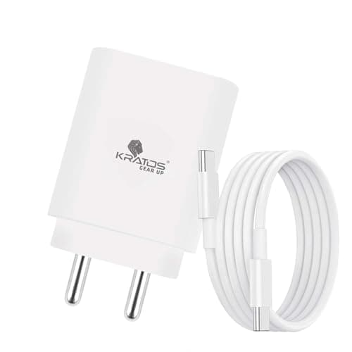 Kratos 25W Charger Adapter with Type C to C Cable, Fast Charger Compatible with Samsung Galaxy A15/M35/A35/A55/M05/M15/F15/M55| M34/M14/F34/ at ₹449 – Amazon