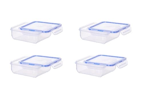 Aristo Lock & Fresh 201 Plastic Storage Container For Storing snacks, multipurpose use Set of 4-770 ML, Transparent Clear, medium (LOCK&FRESH201) (15.5x 15.5 x 6cm) - Amazon at ₹234 (53% Off) – Amazon