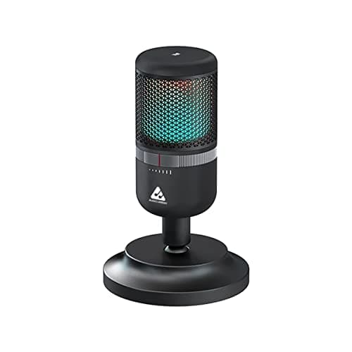 Audio Array AM-C22 RGB USB Microphone with stand | One touch Mute Button, Easy Volume Control & Headphone Jack for monitoring | Singing, Streaming, Gaming, Podcasting | PC, Mac at ₹1175 (78% Off) – Amazon