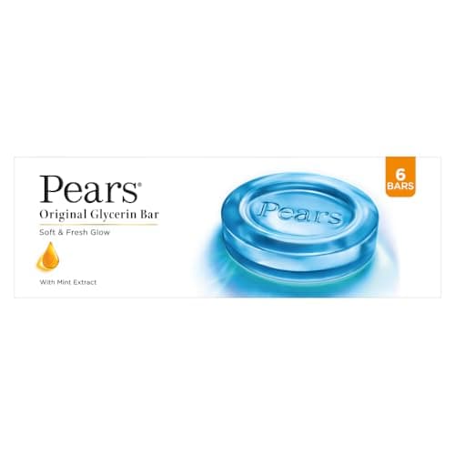Pears Original Glycerin Soap Bar - Soft & Fresh Glow | With 98% Pure Glycerin & Mint Extract | For a Fresh Glow | With Plant Based Cleanser  at ₹286 – Amazon