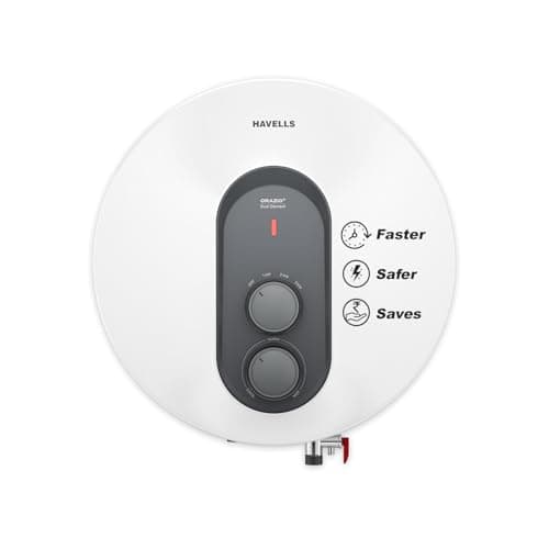 [ICICI & Axis Card EMI Offer] Havells ORAZIO+ 10L Storage Water Heater(Geyser)|5 Star Rated|33% Faster Heating|Dual adjustable knob|Whirlflow Technology|High Rise suitable|Safer to use| Feroglas Coated Inner Container (White Grey) - Amazon at ₹9738 (55% Off) – Amazon
