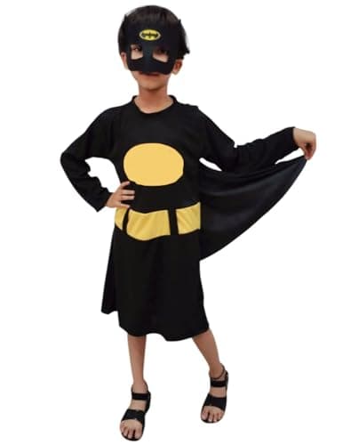 BookMyCostume Black Bat Costume for Girls with Attached Cape & Eye Mask | Superhero kids Fancy Dress Outfit For Girls | 10-12 Years at ₹143 (82% Off) – Amazon