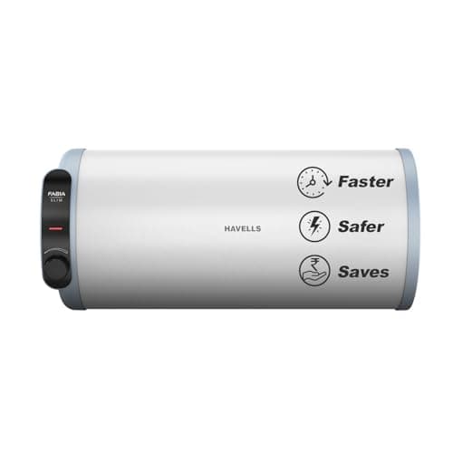 Havells Fabia Slim 25L Horizontal Left Storage Water Heater(Geyser)|Faster Heating|Safer to use|Saves electricity|Anti Rust Tank|Incoloy Ele at ₹9990 – Amazon