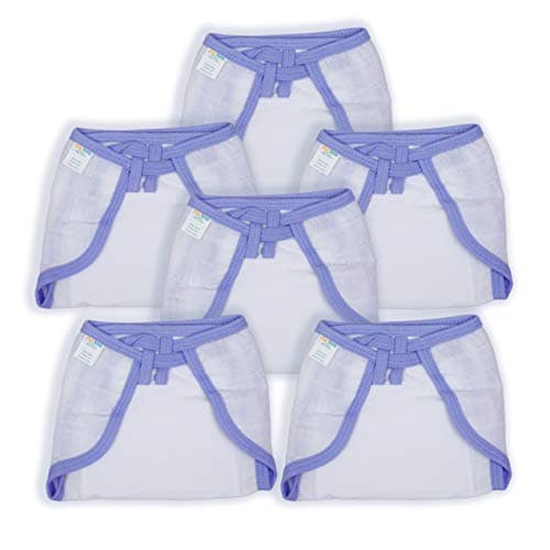 1st Step Washable and 100% Cotton Nappies (White & Blue, New Born) at ₹185 (61% Off) – Amazon