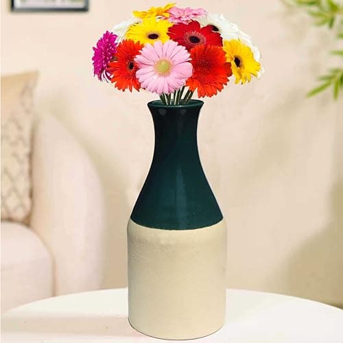 Pure Source India Porcelain Flower Vase (8 Inch) (Green) (Without Flower) at ₹350 – Amazon