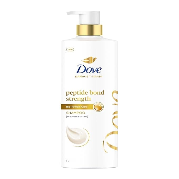 DOVE Peptide Bond Strength Shampoo, 1000 ml, for Dry & Damaged Hair, with Protein Peptides & Bio-Protein Care, Repairs Hair Bonds, 20X Stronger Hair, Vegan & PETA Approved Rs. 618 at ₹618 (57% Off) – Amazon