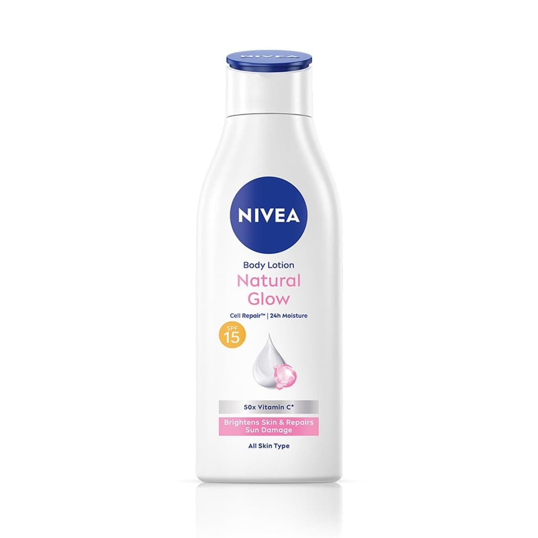 NIVEA Natural Glow Cell Repair Body Lotion 200ml — SPF 15 & 50x Vitamin C