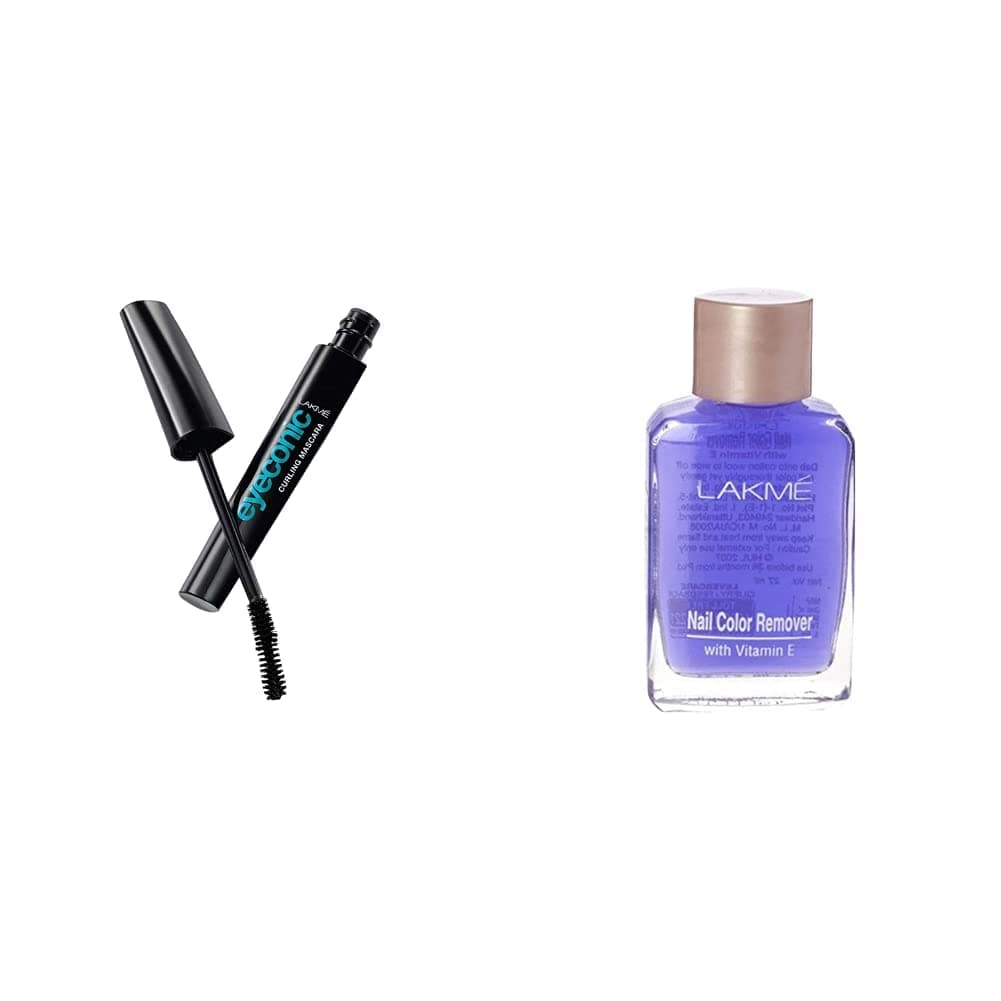 Lakmé Eyeconic Lash Curling Mascara + Nail Colour Remover at ₹209 (64% Off) - Amazon
