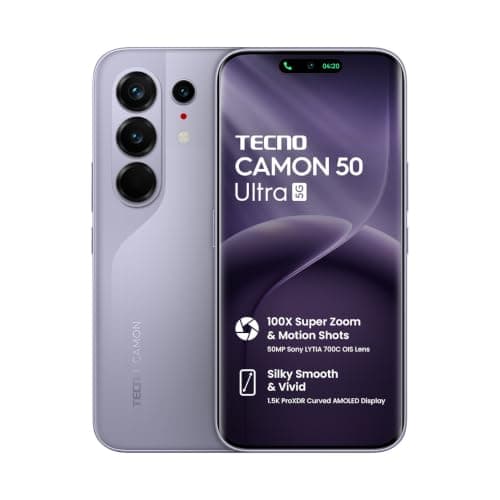 Tecno CAMON 50 Ultra 5G (Misty Purple, 8GB+256GB) ,998. at ₹3000 – Amazon