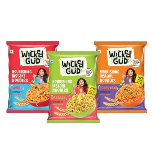 [Apply 50% Coupon] WickedGud Nourishing Instant Noodles Range (Single Packs) | No Maida | No Oil | No MSG | High Protein | High Fibre | Cholesterol Free at ₹63 (65% Off) - Amazon