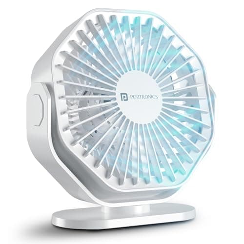Portronics Chill On Mini Type-C Powered Table & Hanging Fan, 360° Rotation, 3-Speeds, BLDC Motor, One Button Control, Compact 3.25” Design with Loop for Desk, Home, Office & Travel (No Battery) Rs. 599 - Amazon at ₹599 (60% Off) – Amazon