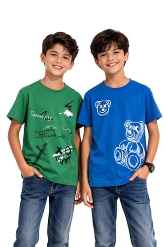 Ninos Dreams Half Sleeves Cotton Boys 2 T-Shirt Combo at ₹219 (88% Off) – Amazon