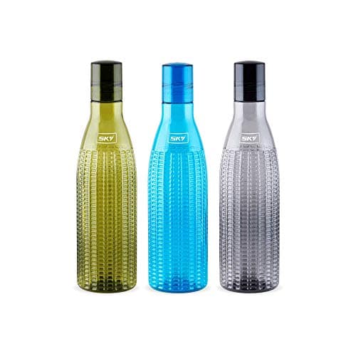 Sky Aqua Unbreakable PET Water Bottle, Set of 3,1000 ml,Multicolour (Set of 3) at ₹190 (62% Off) – Amazon