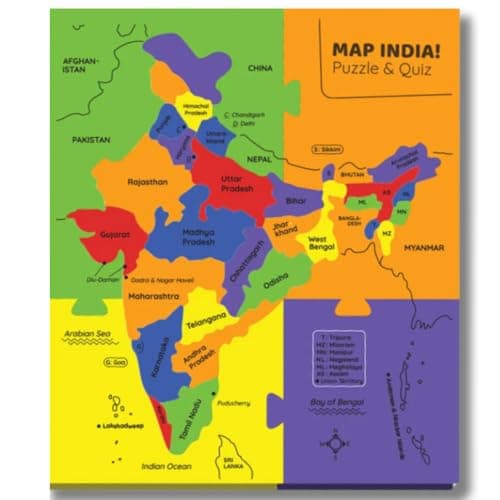 Storio India Map Puzzle, EVA Foam Educational Geography Learning Toy, Ages 4-8, States and Capitals Jigsaw Puzzle at ₹165 (72% Off) - Amazon