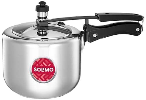 Amazon Brand - Solimo - Sleek Stainless Steel Induction Bottom Pressure Cooker - 3 Liter (Inner Lid) Rs. 1013 - Amazon at ₹1013 (54% Off) – Amazon