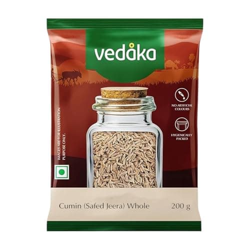 Amazon Brand - Vedaka Cumin (Safed Zeera) Whole | 200 g | Jeera Seeds | No Artificial Colours & Preservatives – Amazon