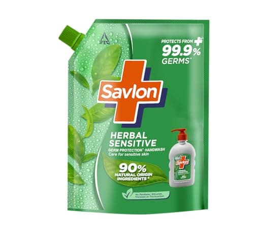ITC Savlon Herbal Sensitive Germ Protection Liquid Handwash Refill Pack 1.3L | 99.9% Ge... at ₹164 (34% Off) – Amazon