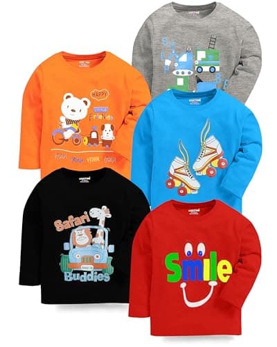 Kuchipoo Boys Full-Sleeve Cotton T-Shirt at ₹497 (62% Off) – Amazon