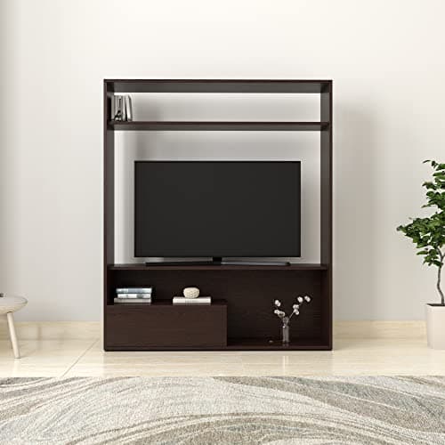 Amazon Brand - Solimo Truro Engineered Wood Entertainment Unit with 1 Drawer and 4 Shelves (Wenge Finish) Rs. 2599 - Amazon at ₹2599 (78% Off) – Amazon