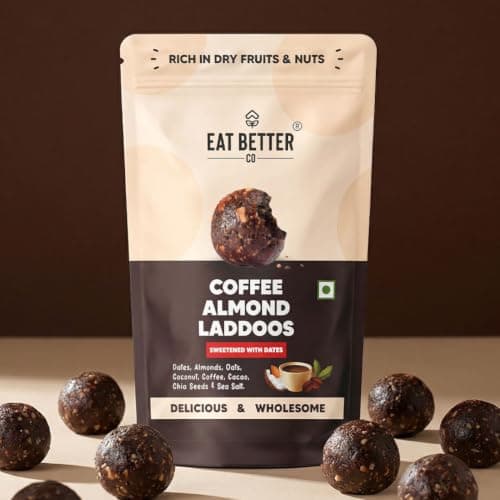 EAT BETTER CO - Coffee & Almond Sugar-Free Laddoos | Energy-Bar Replacement | 95% Dry-Fruits | High Protein & Instant Energy, Pack Of 20 - H at ₹143 – Amazon