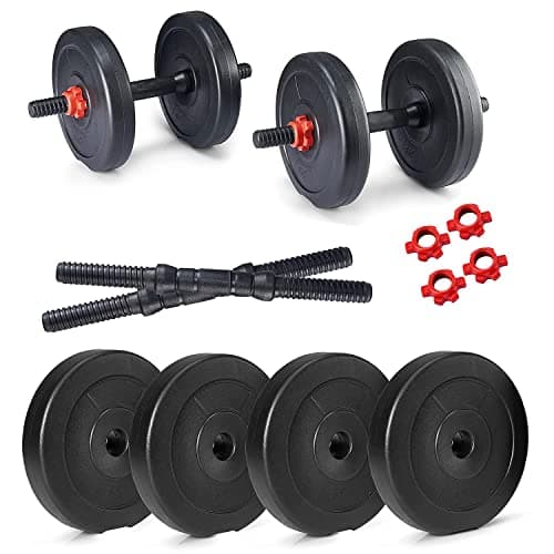 Protoner PVC DM 4-40 Kg Dumbbells Set and Fitness Kit for Men and Women Whole Body Workout (10 kg (2.5 kg x 4), Black & Red) Rs. 499 - Amazon at ₹499 (80% Off) – Amazon