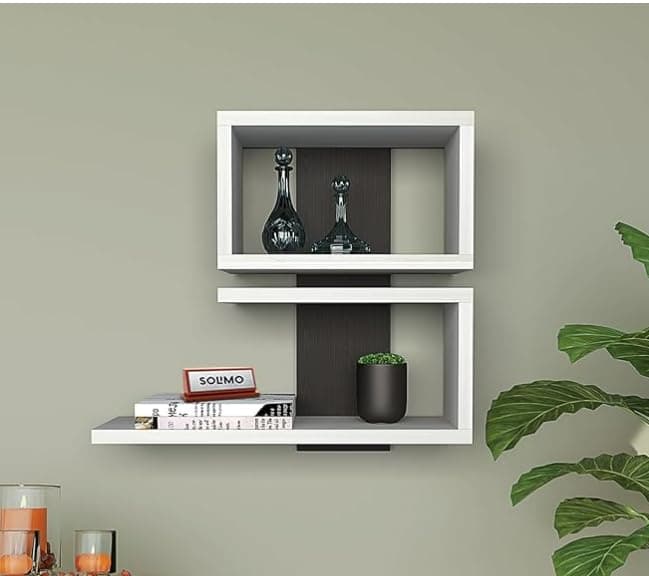 Furniture Café Wooden Wall Mounted Floating Shelf, Display Rack for Living Room and Bedroom