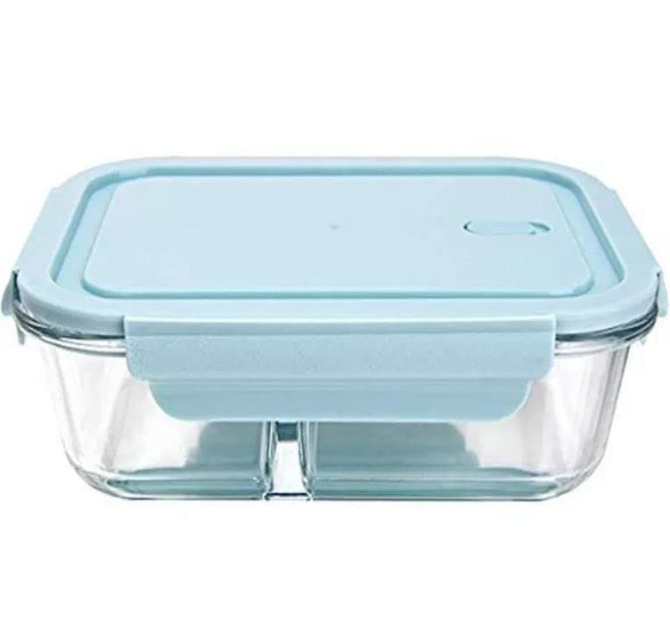 Office Bento Lunch Box Set with Glass Pickle Box, Safety Lock Airtight Tiffin Containers