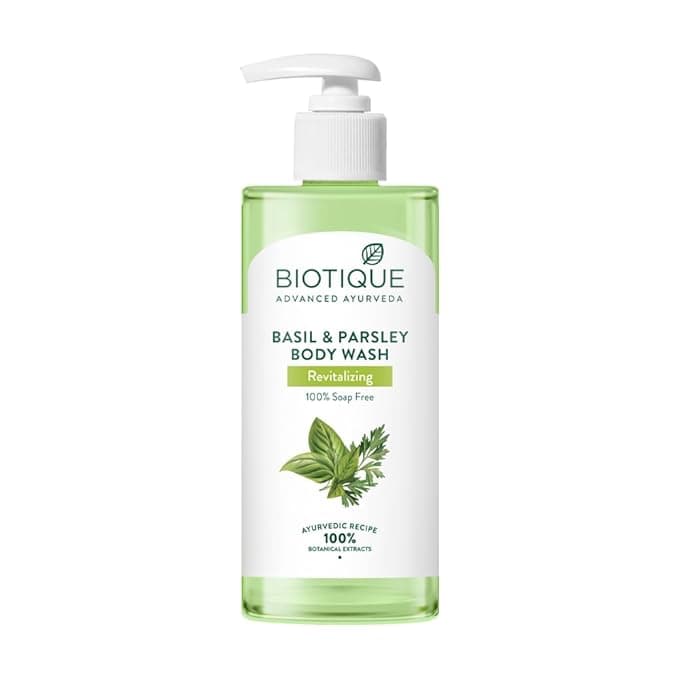 Biotique Basil & Parsley Revitalizing Body Wash 300ml (Pack of 1) at ₹180 – Amazon