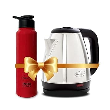 Pigeon 1.5 litre Hot Kettle and Stainless Steel Water Bottle Combo used for boiling Water, Making Tea and Coffee, Instant Noodles, Soup with at ₹630 – Amazon