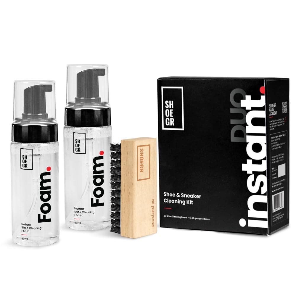 SHOEGR Instant Duo Sneaker Cleaner Kit (2 x 150ml, Foam + All-Purpose)