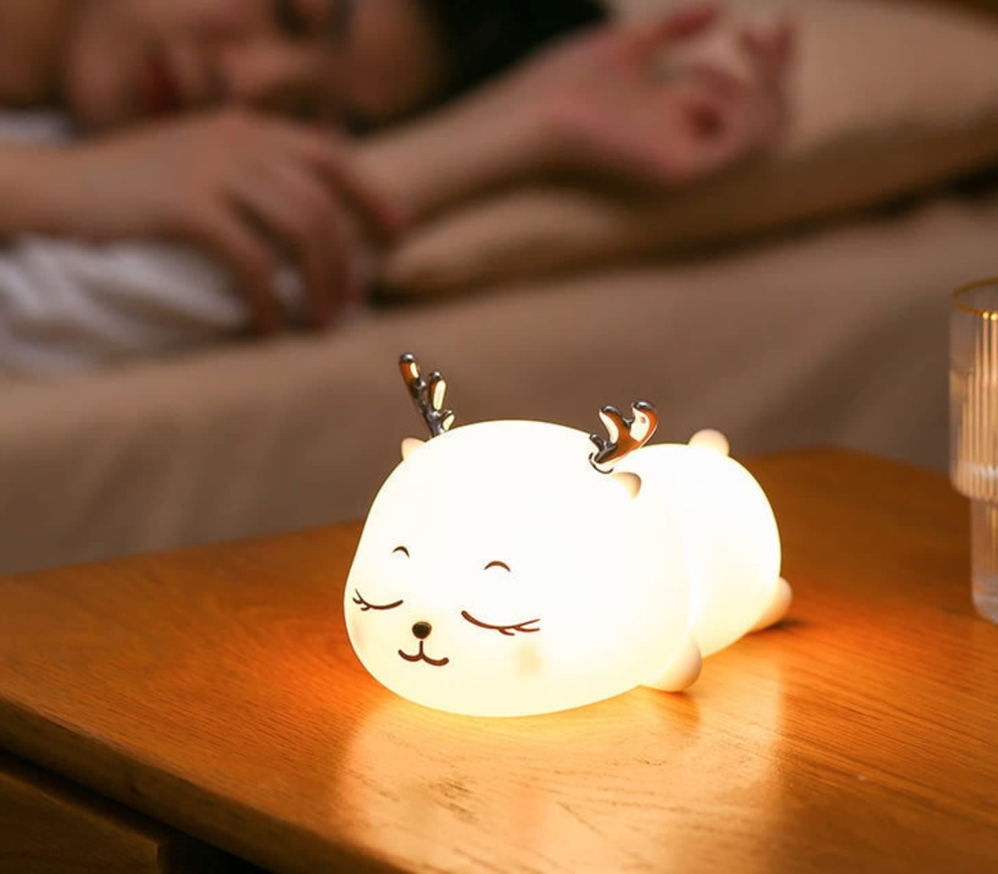 Desidiya® Night Lamp for Bedroom, Night Light, Birthday Gift for Girls and Boys for Kids, Deer Silicone Lamp, 7 Colors, Rechargeable at ₹498 (83% Off) – Amazon