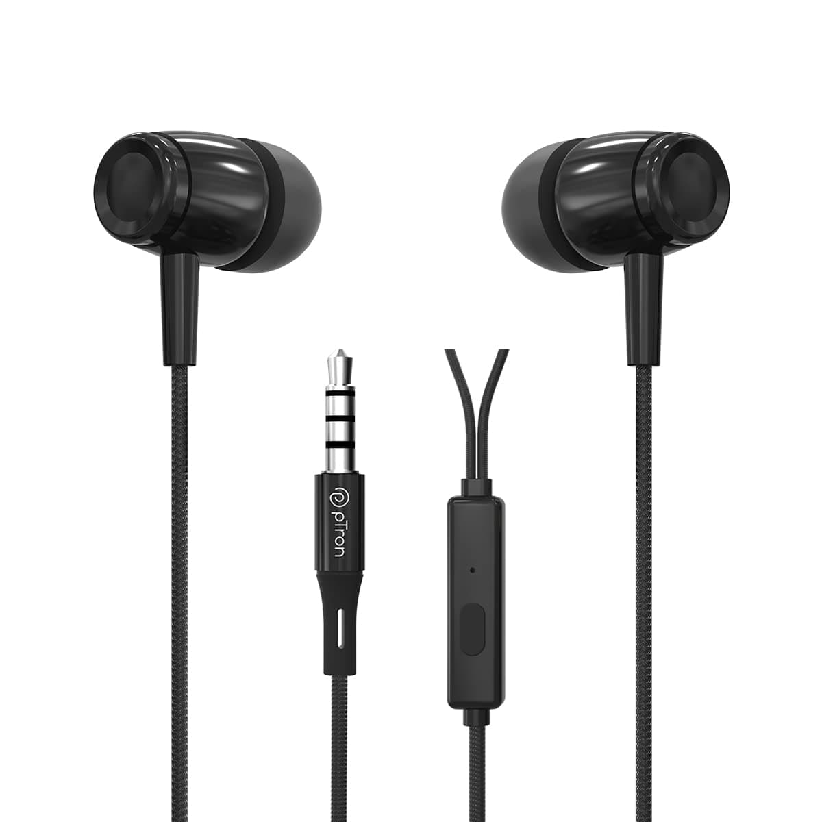 pTron Pride Indie Wired in-Ear Earphones with Mic (Black)