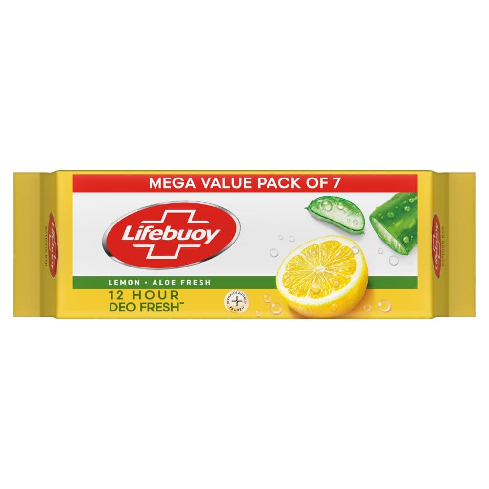 Lifebuoy Lemon Fresh Soap, 125g, Pack of 7 (Buy 5 Get 2 Free)