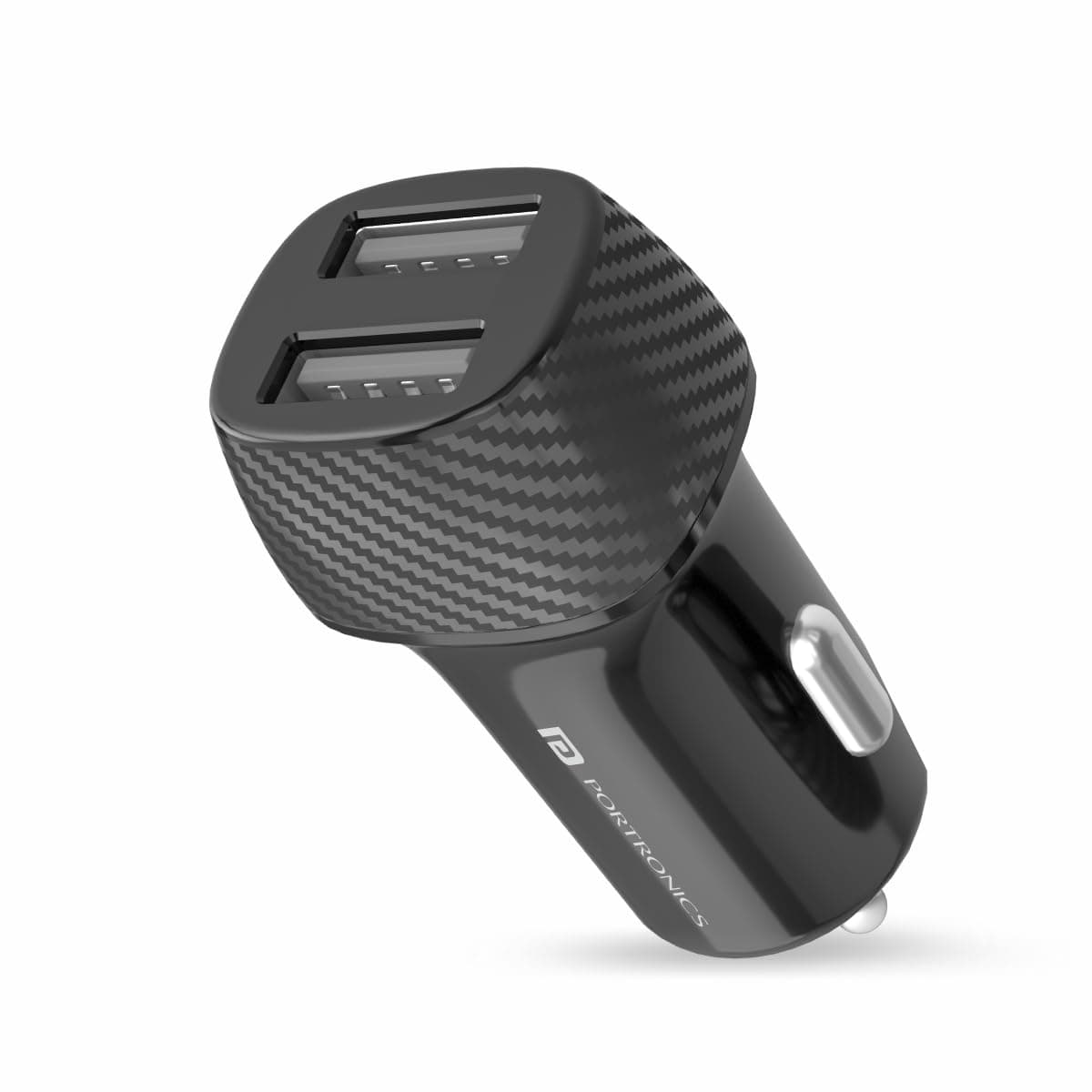 Portronics Car Power 5 12W Dual-USB Fast Car Charger (Black)