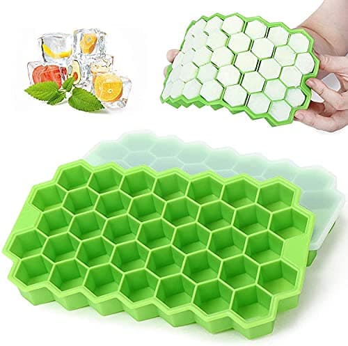 [Apply 2% Coupon] SAMEZONE Flexible Silicone Honeycomb 37 Cavity Ice Cube Trays for Freezer with Lid Silicone Ice Cube Tray with Lid Moulds Small Cubes Whiskey Fridge Bar Soft Ice Cube Tray (Multicolor Pack of 1) Rs. 147 - Amazon at ₹147 (75% Off) – Amazon