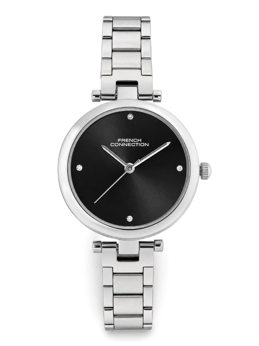 French Connection Black Sunray Dial Analog Watch
