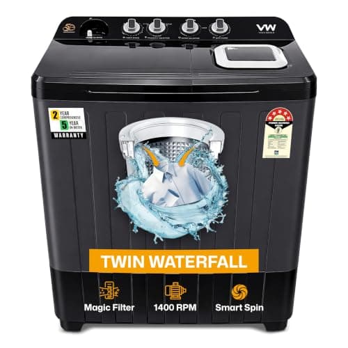 VW 10.5 kg 5 Star Semi Automatic Top Load Washing Machine, Wings Pulsator Technology, H... at ₹9999 (60% Off) – Amazon