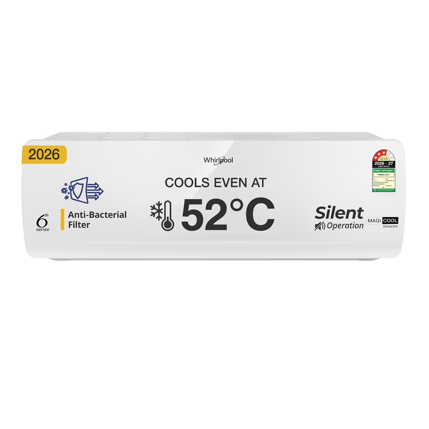 Whirlpool 1.5 Ton 3 Star, New star rated, Magicool Inverter Split AC (MAGICOOL 15T 3S INV CNV S6K2PP0, Copper, Convertible 4-in-1 Cooling Mo at ₹27990 – Amazon