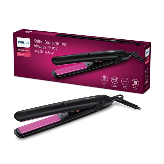 Philips HP8302 Selfie Hair Straightener (Ceramic Plates, 210°C) at ₹899 (44% Off) – Amazon