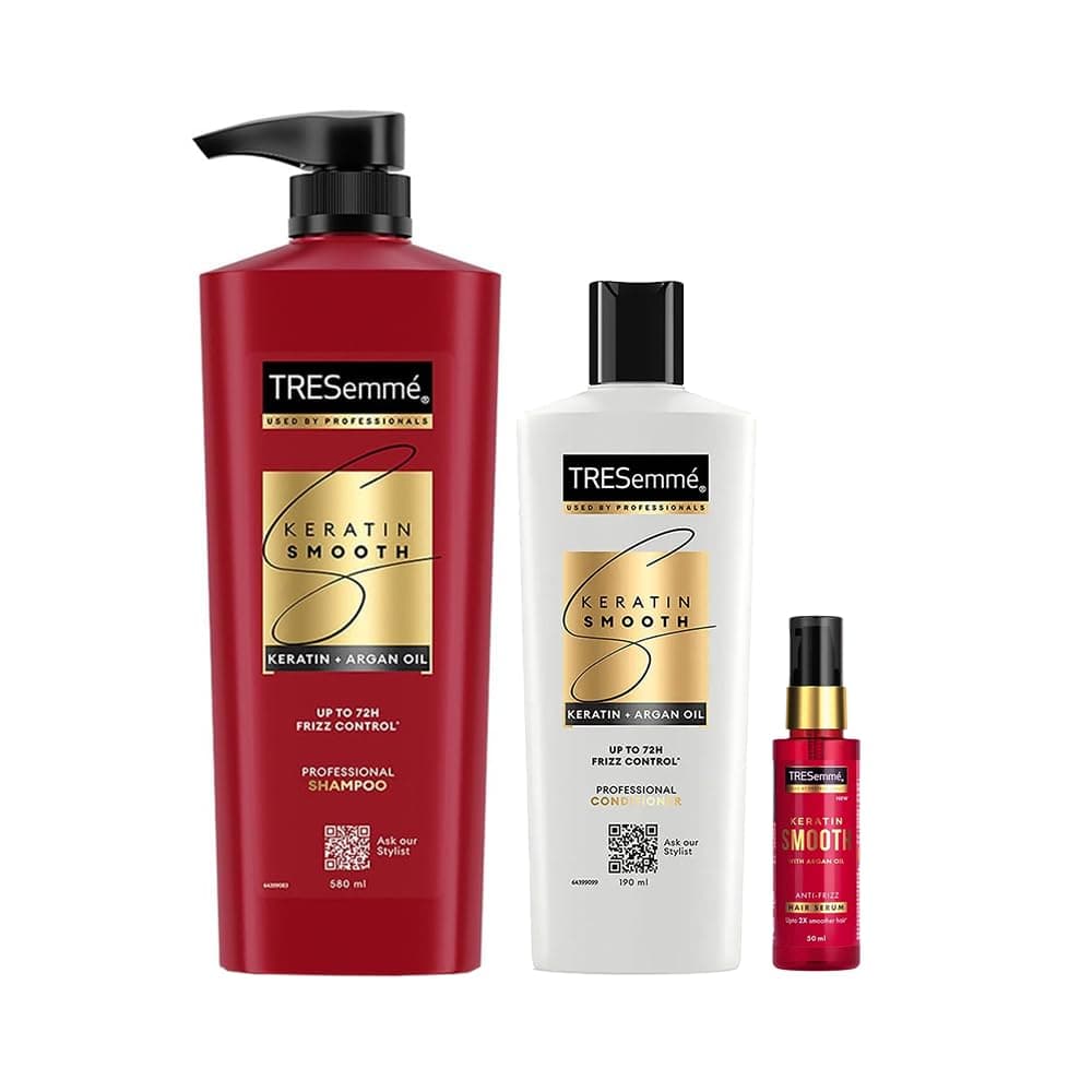TRESemme Anti-Frizz Keratin Smooth Combo — 580ml Shampoo, 190ml Conditioner, 50ml Serum