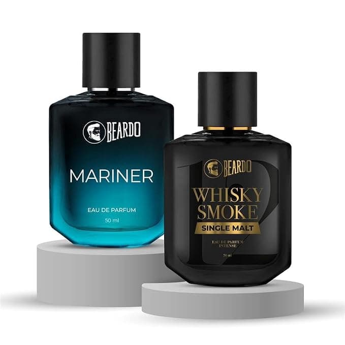 Beardo AquaSmoke Perfume Set for Men (Mariner + Whisky Smoke, 50ml x2) at ₹484 (71% Off) – Amazon