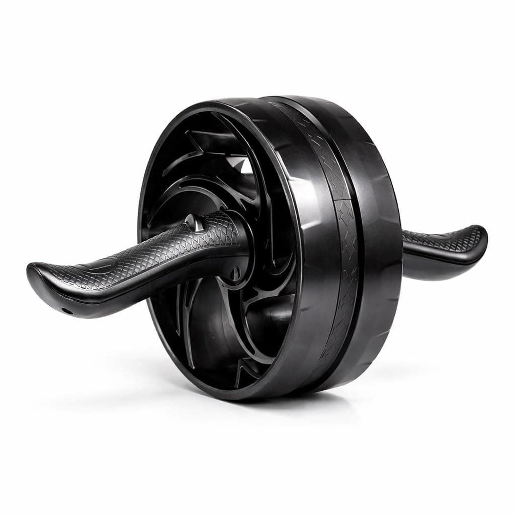Amazon Basics Ab Roller with Non-Slip Handles, Core Strengthening Wheel for Men and Women