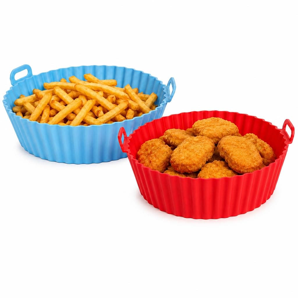 Cutting EDGE Silicone Air Fryer Basket — Non-Stick Reusable Baking Tray Liner