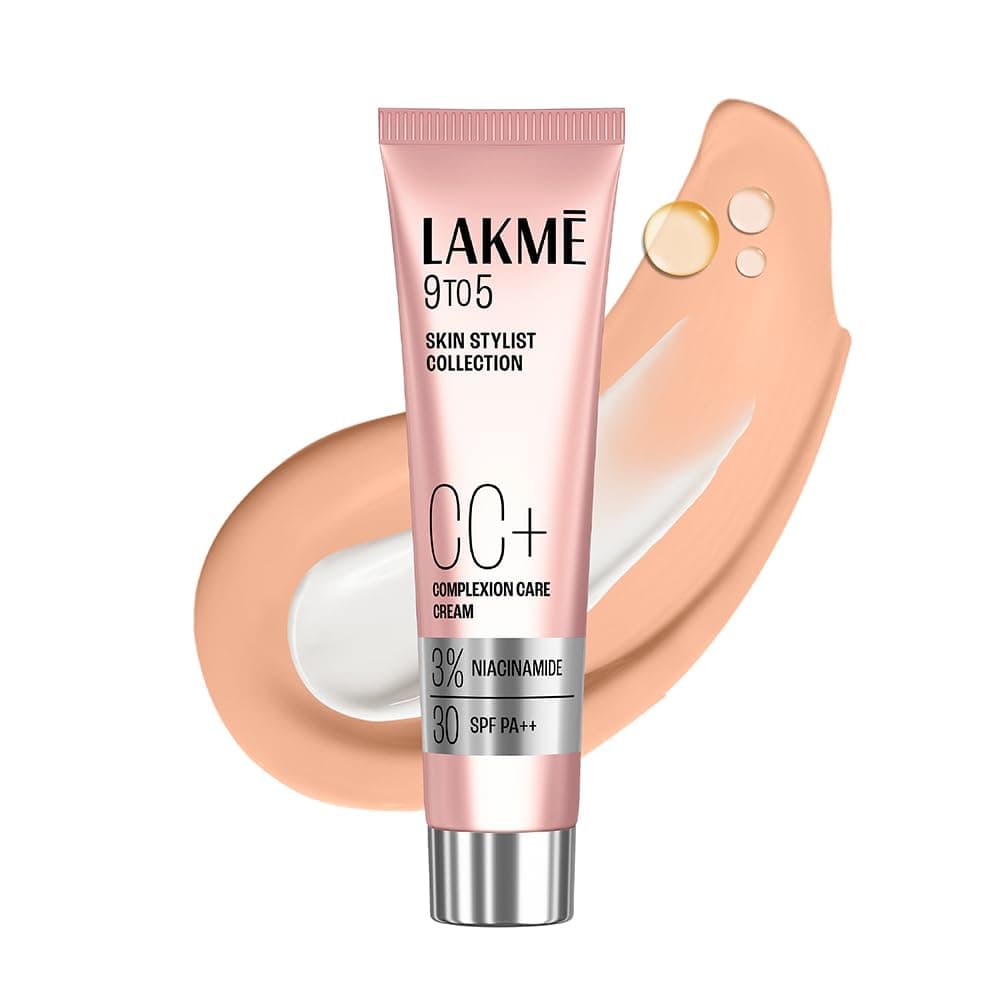 Lakme 9 to 5 CC Cream Beige with 3% Niacinamide Complex SPF30 PA++ | 90% lightweight moisturizing cream for Care & 10% Foundation for Care |Conceals Dark Spots| Brightens Skin |30 g at ₹239 (32% Off) – Amazon