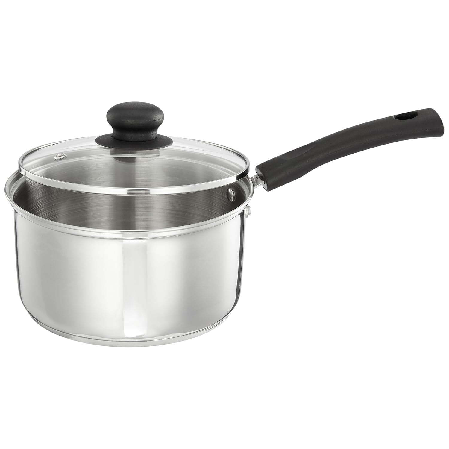 Amazon Brand Solimo Triply Stainless Steel Saucepan with Glass Lid, 2 L at ₹580 (52% Off) – Amazon