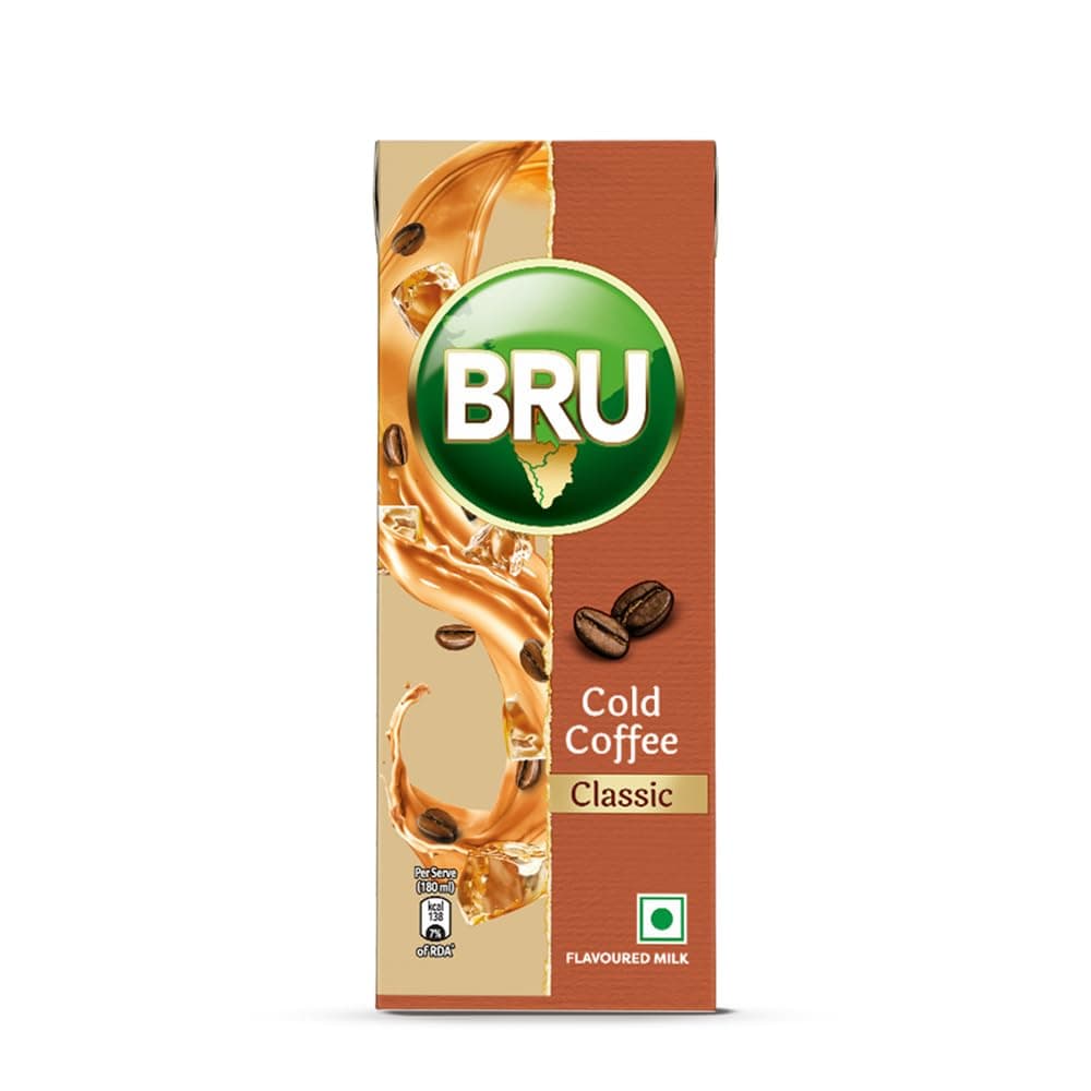 BRU Classic Cold Coffee Tetra Pack, 180ml, Ready to Drink