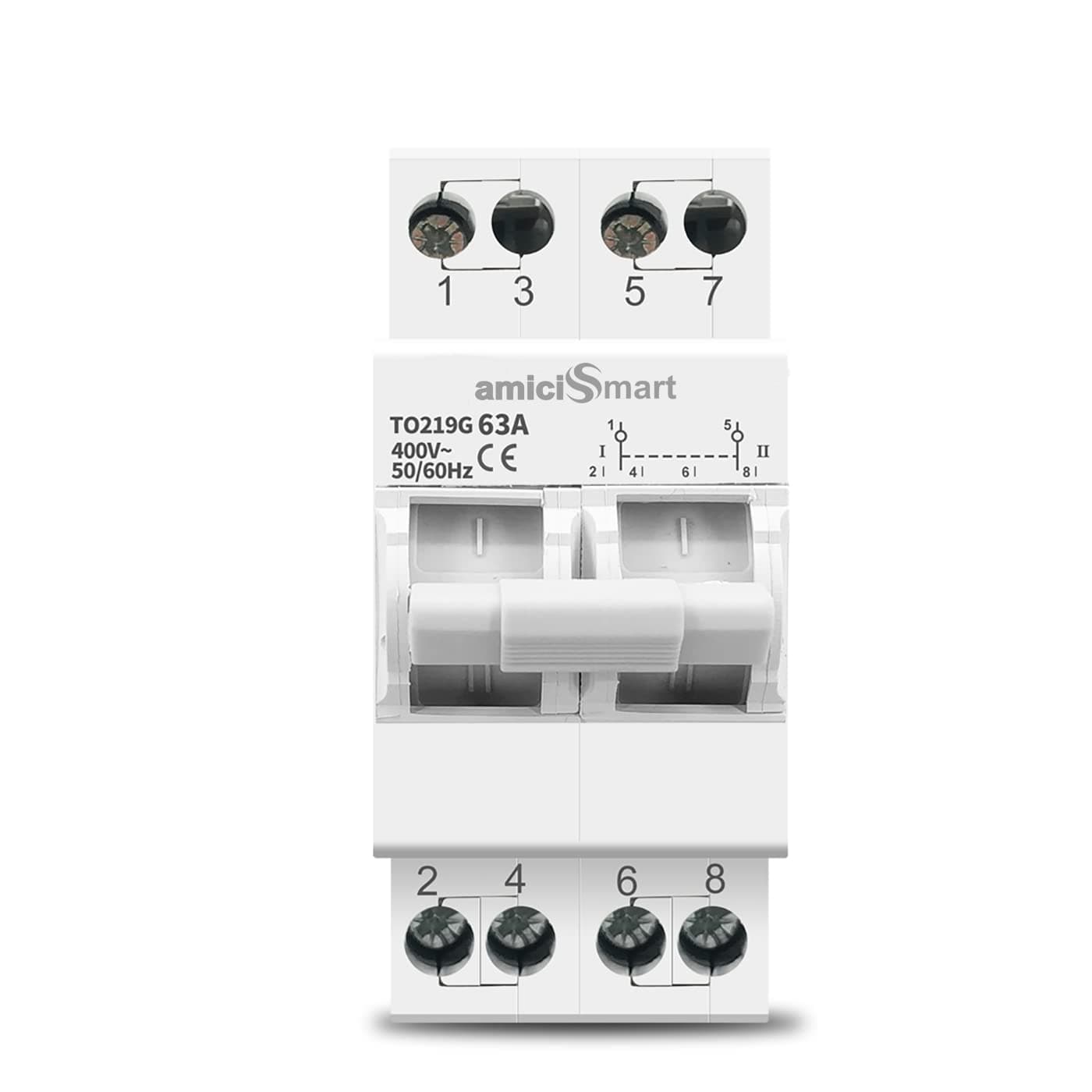 amiciSmart 63A Dual Power Manual Transfer Switch